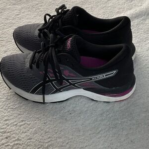 ASICS Women's Running Shoes - Black, Gray & Pink